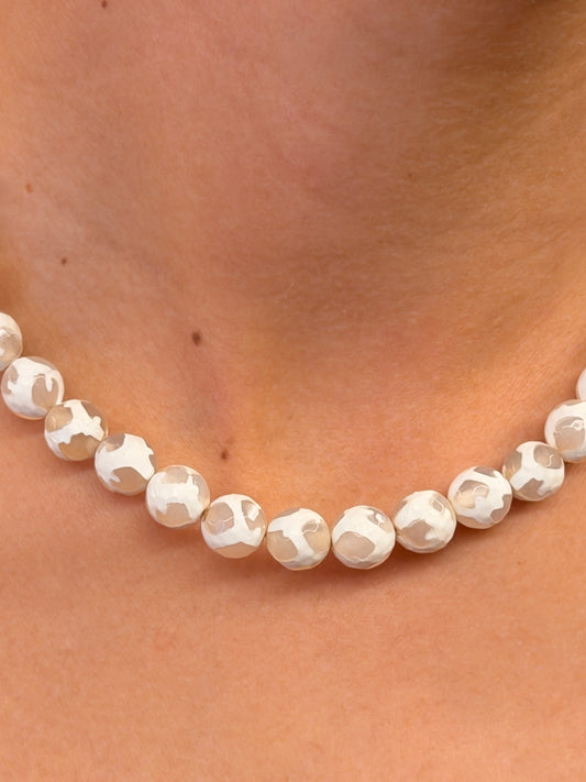 Ágata Facetada Blanca - 10mm