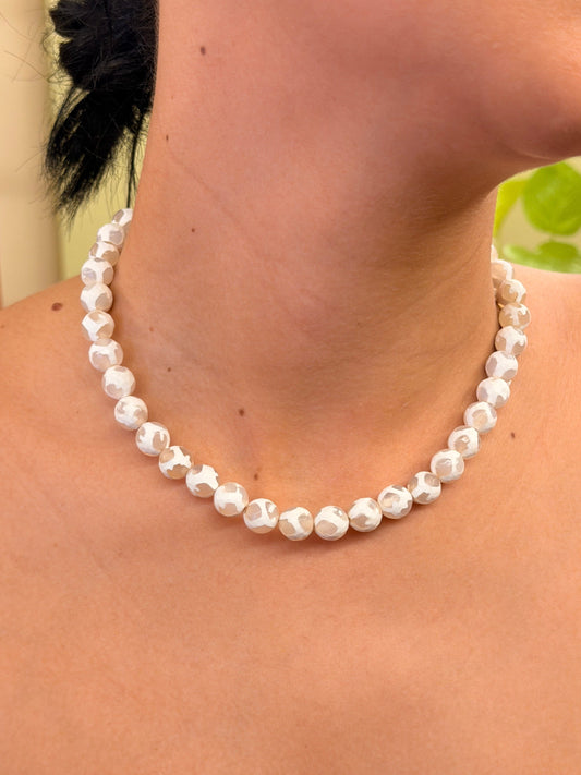Ágata Facetada Blanca - 10mm