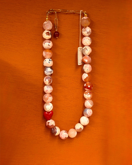 Ágata Facetada Pink - 14mm