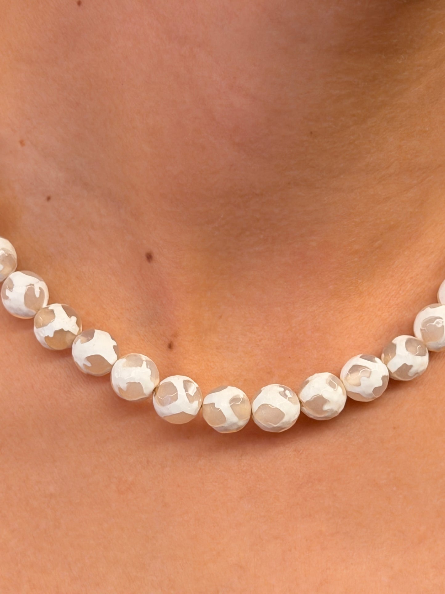 Ágata Facetada Blanca - 10mm